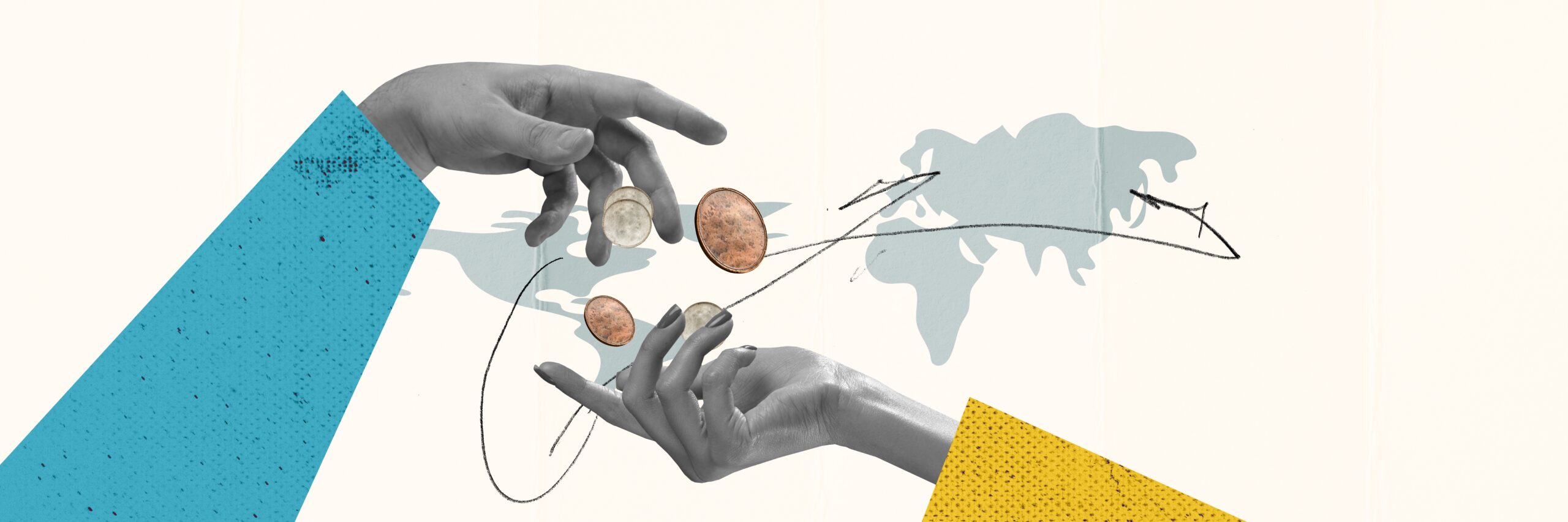 Contemporary,Art,Collage.,Conceptual,Design.,Worldwide,Trading.,International,Cooperation,,Growing